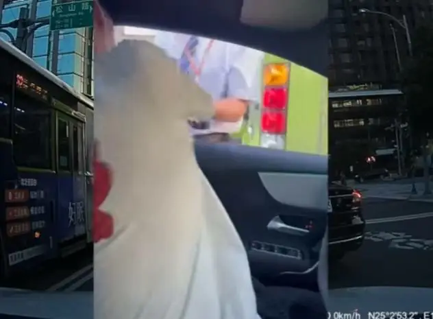 前車駕駛下車拉扯後方駕駛。（信義分局提供）